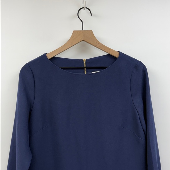 NWT Tuckernuck Sail to Sable Crepe Flutter Sleeve Ruffle Shift Mini Dress Navy 8 - Picture 3 of 9